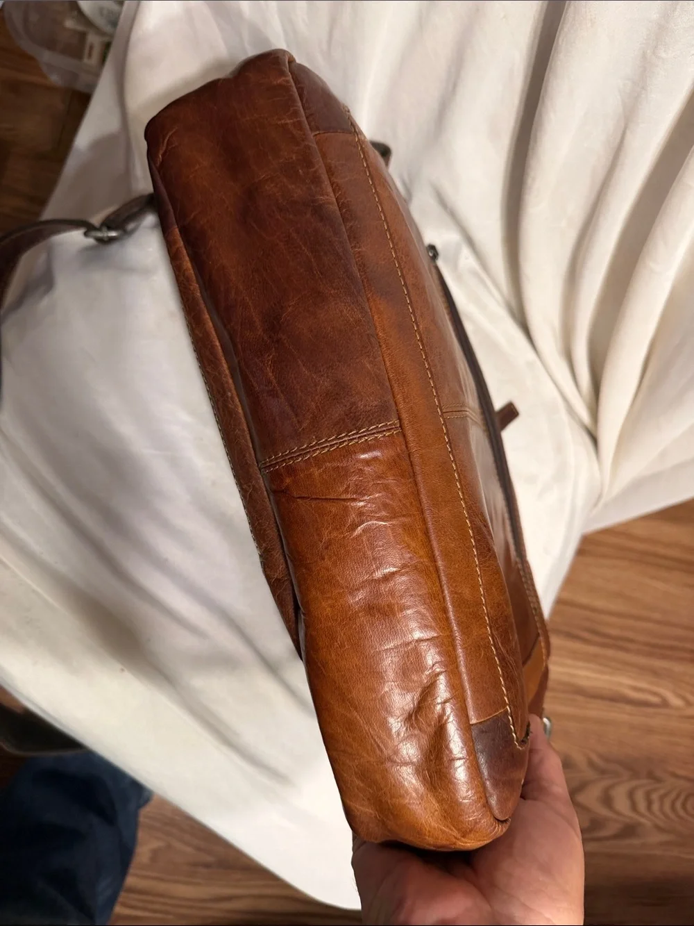 Jack Georges leather laptop messenger bag